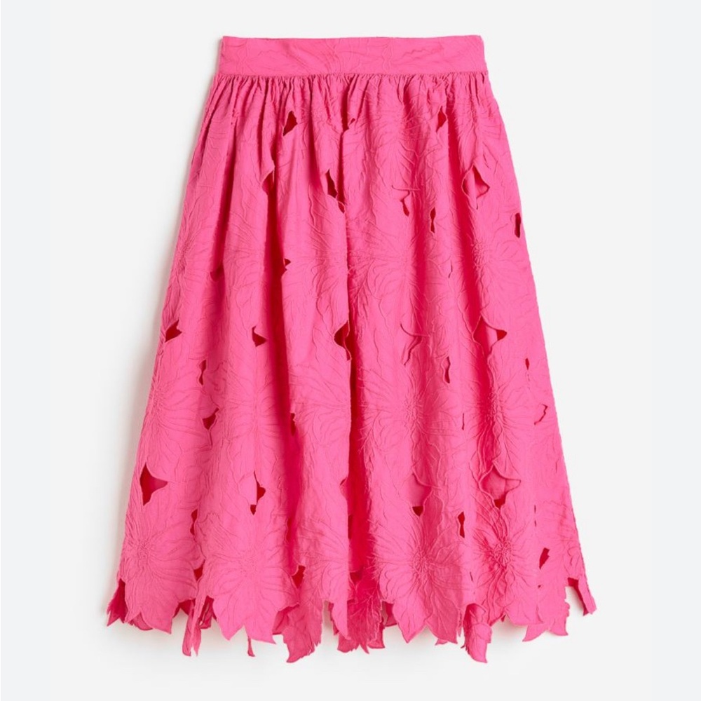 H&M Embroidered Cotton Skirt